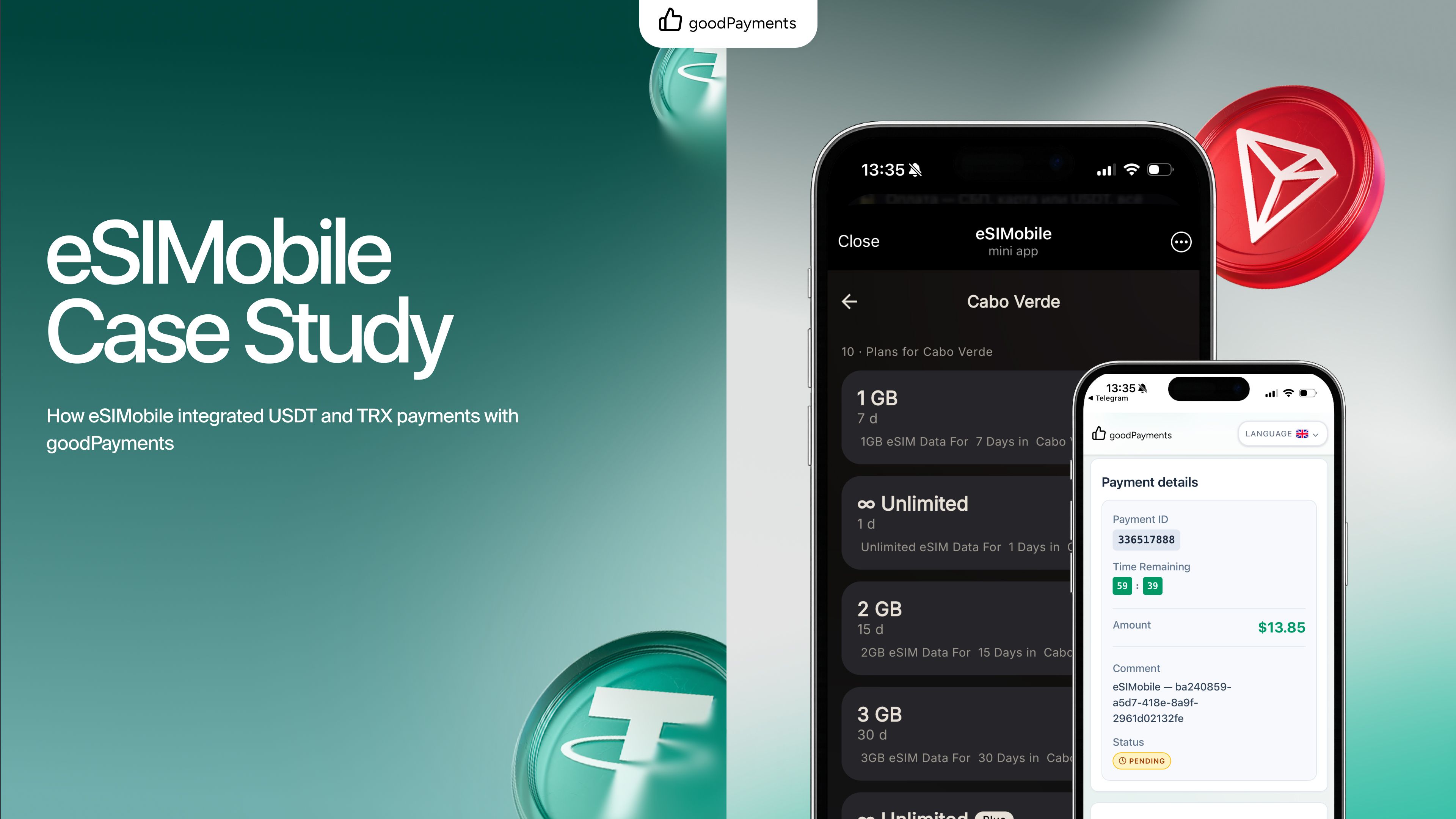 From eSIM Plan to Crypto Payment: Inside eSIMobile goodPayments Integration