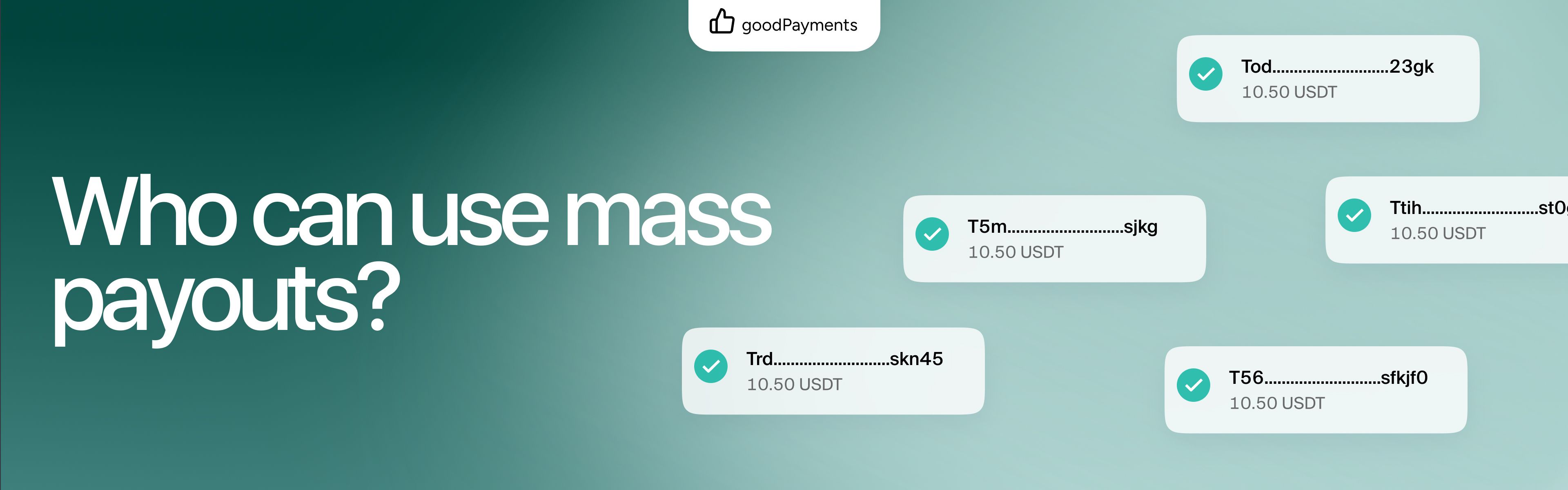 Who can use mass payouts?